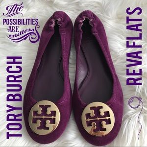 🌻Tory Burch Suede Purple Reva Flats